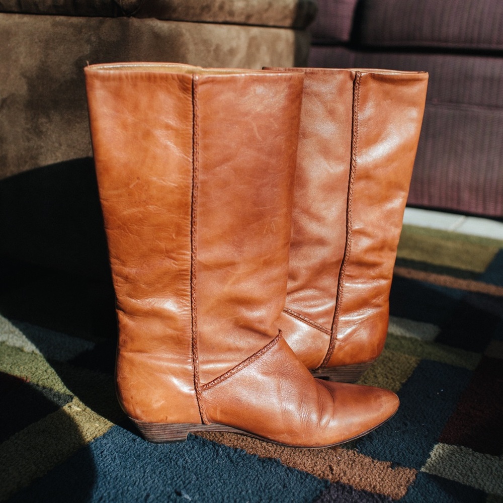 Frye Mid Calf Sunny Leather Boot